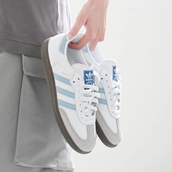 adidas Other - adidas Originals Samba Men's White and Blue Sneakers